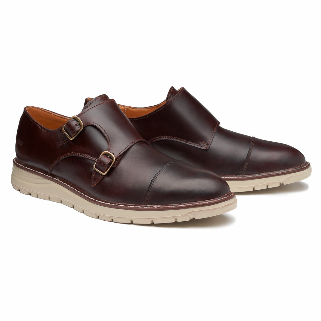 Proxon Grand Steel Toe Double Monk Strap Work Shoe – Brown