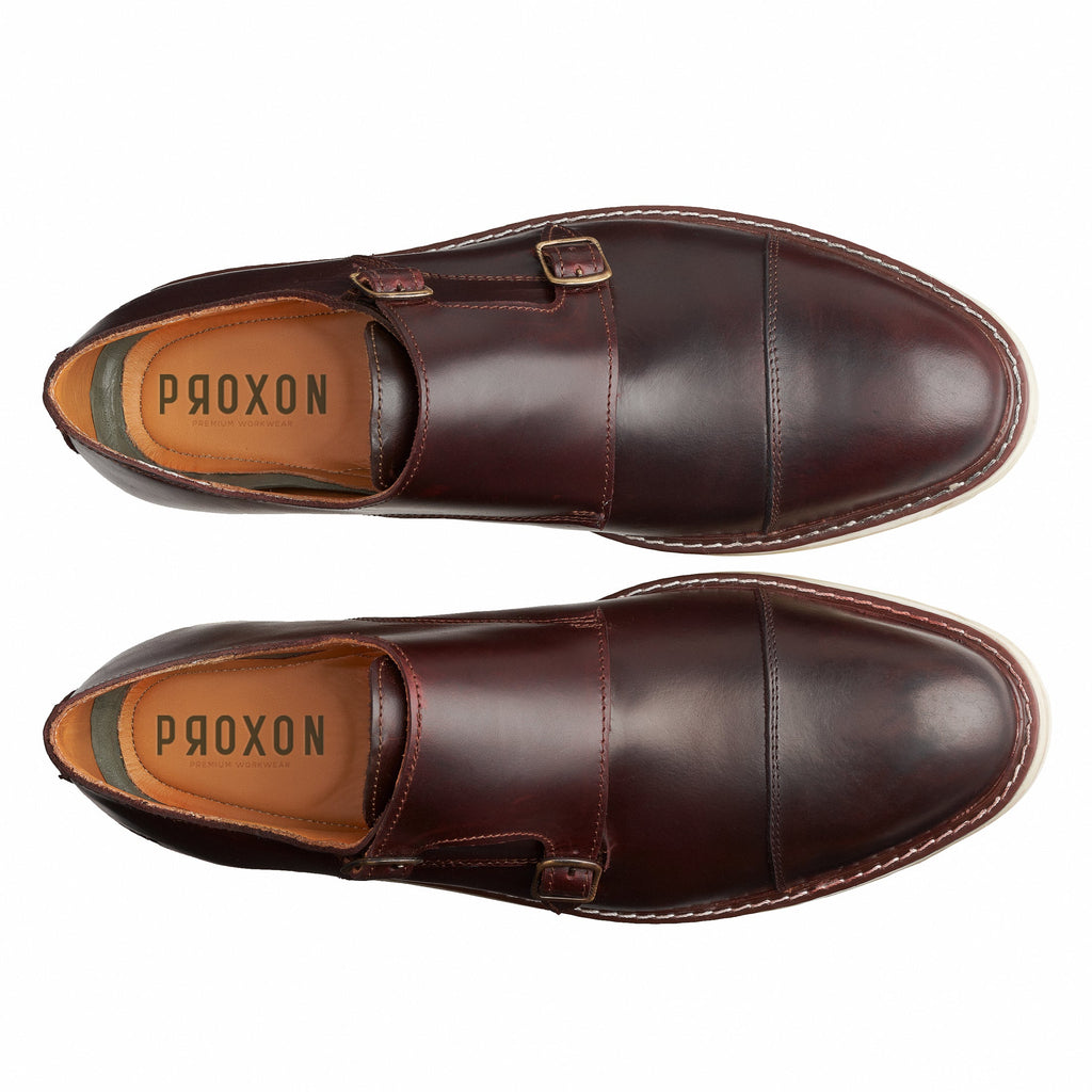 Proxon Grand Steel Toe Double Monk Strap Work Shoe – Brown