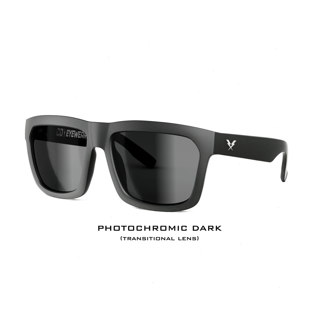 CO Eyewear Hard Money Z87 Photochromic Safety Glasses - Matte Black