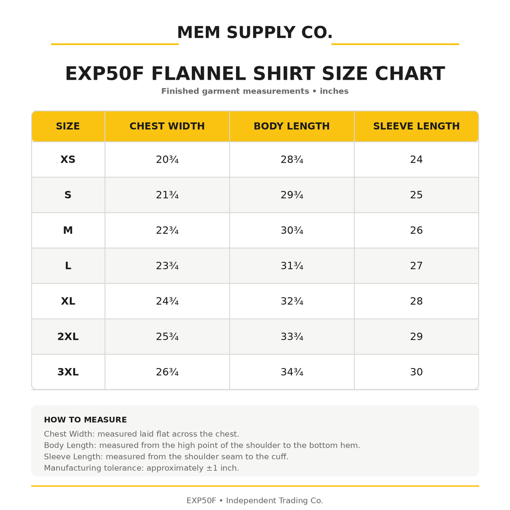 Independent Trading Co. EXP50F Men’s Flannel Shirt - MEM Supply Co.