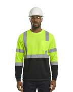 Kiwi Class 3 Two-Tone Long Sleeve Hi-Vis Safety Shirt – Neon - MEM Supply Co.