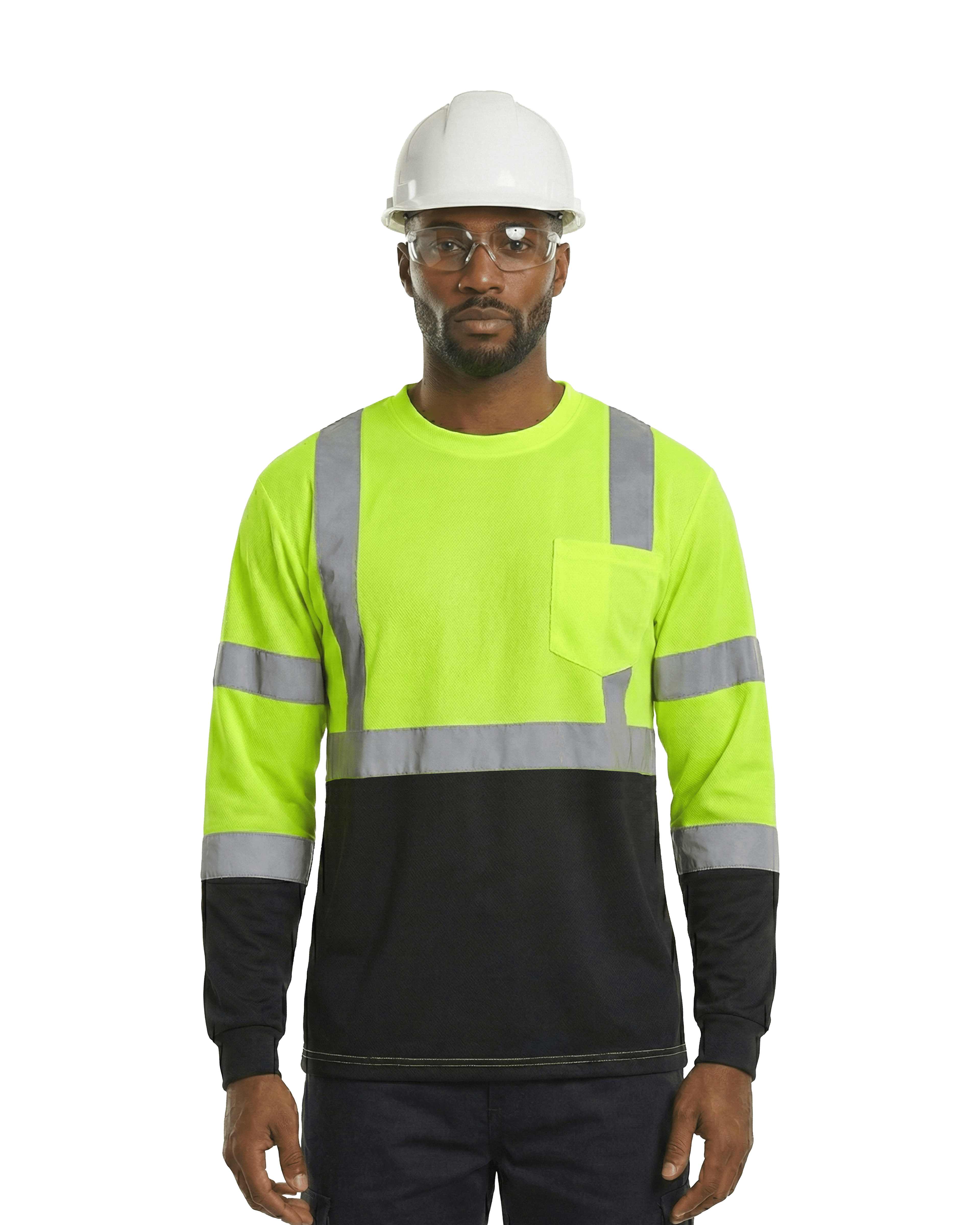 Kiwi Class 3 Two-Tone Long Sleeve Hi-Vis Safety Shirt – Neon - MEM Supply Co.