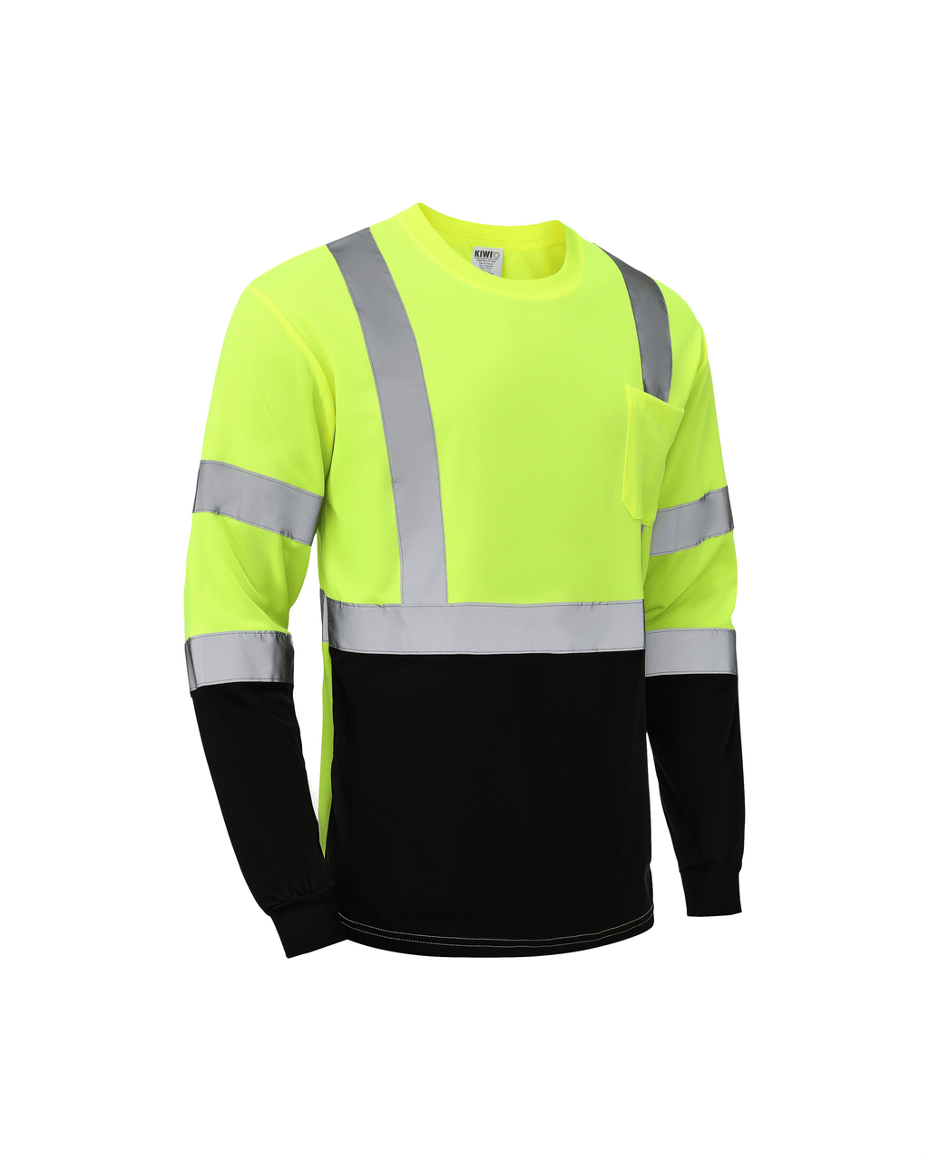 Kiwi Class 3 Two-Tone Long Sleeve Hi-Vis Safety Shirt – Neon - MEM Supply Co.