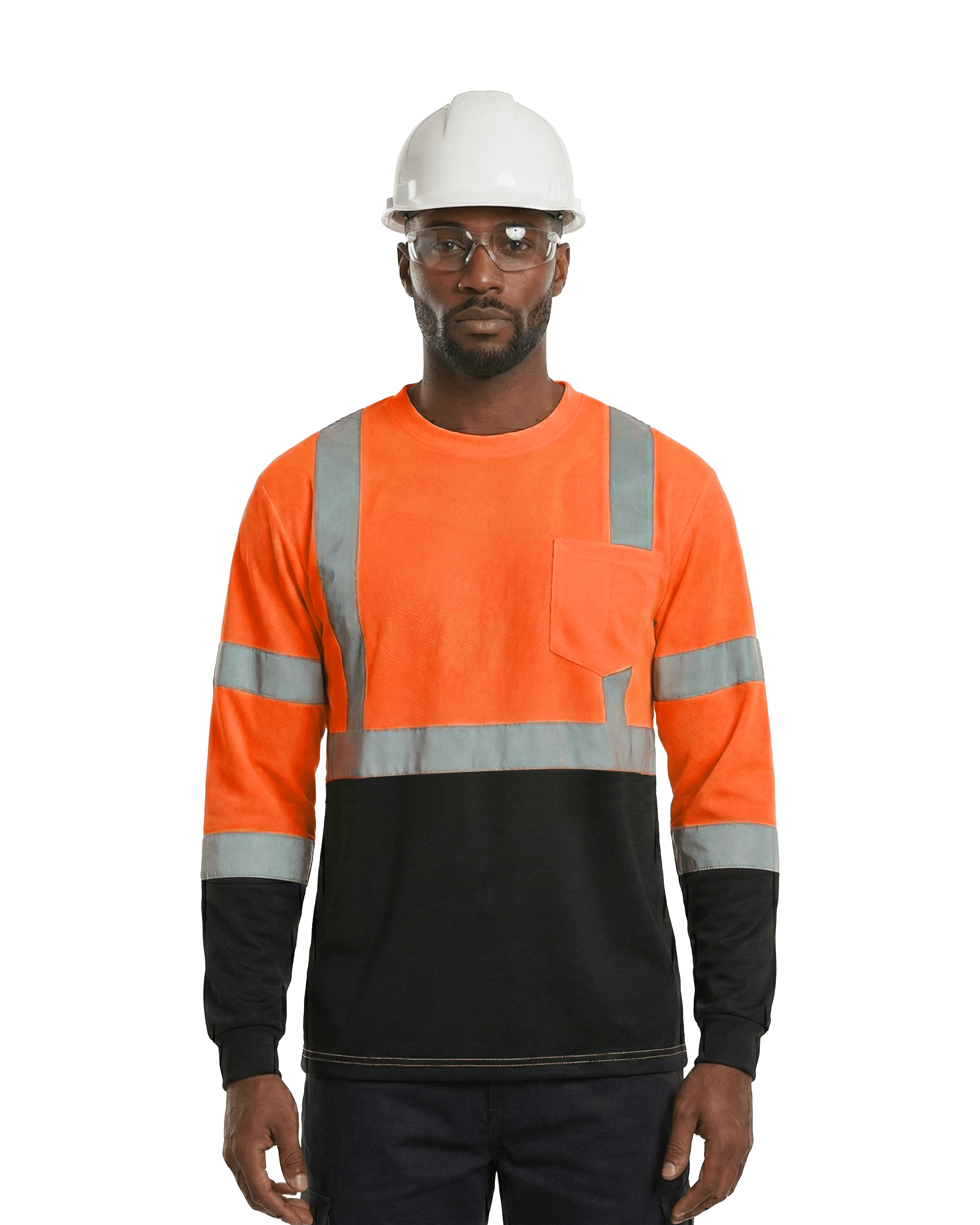 Kiwi Class 3 Two-Tone Long Sleeve Hi-Vis Safety Shirt – Orange - MEM Supply Co.