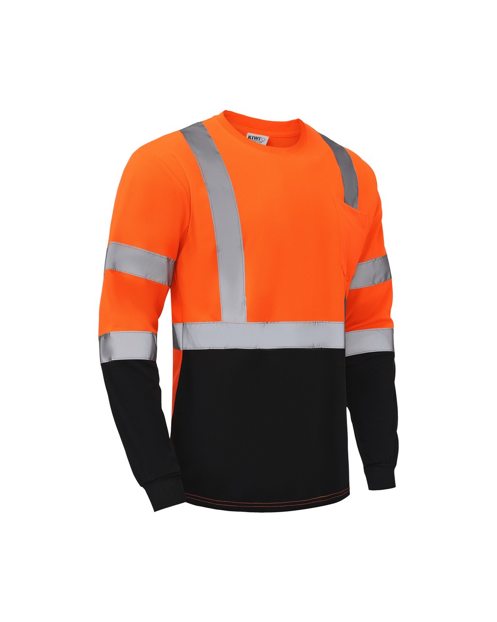 Kiwi Class 3 Two-Tone Long Sleeve Hi-Vis Safety Shirt – Orange - MEM Supply Co.