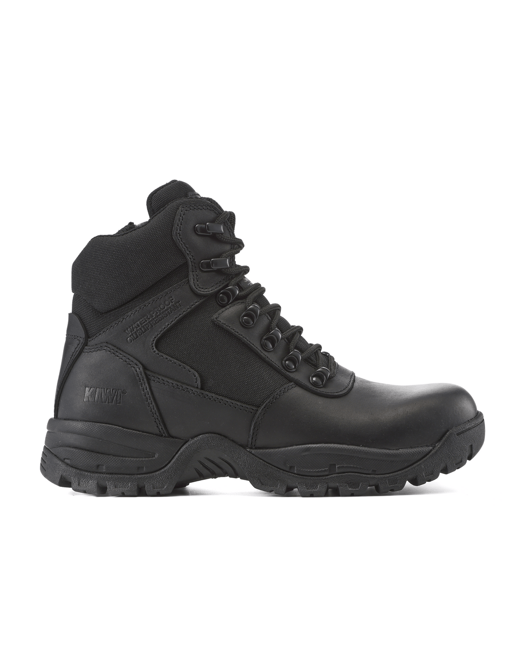Kiwi Rugged 6" Waterproof Side-Zip Composite Toe Tactical Work Boot – Black - MEM Supply Co.