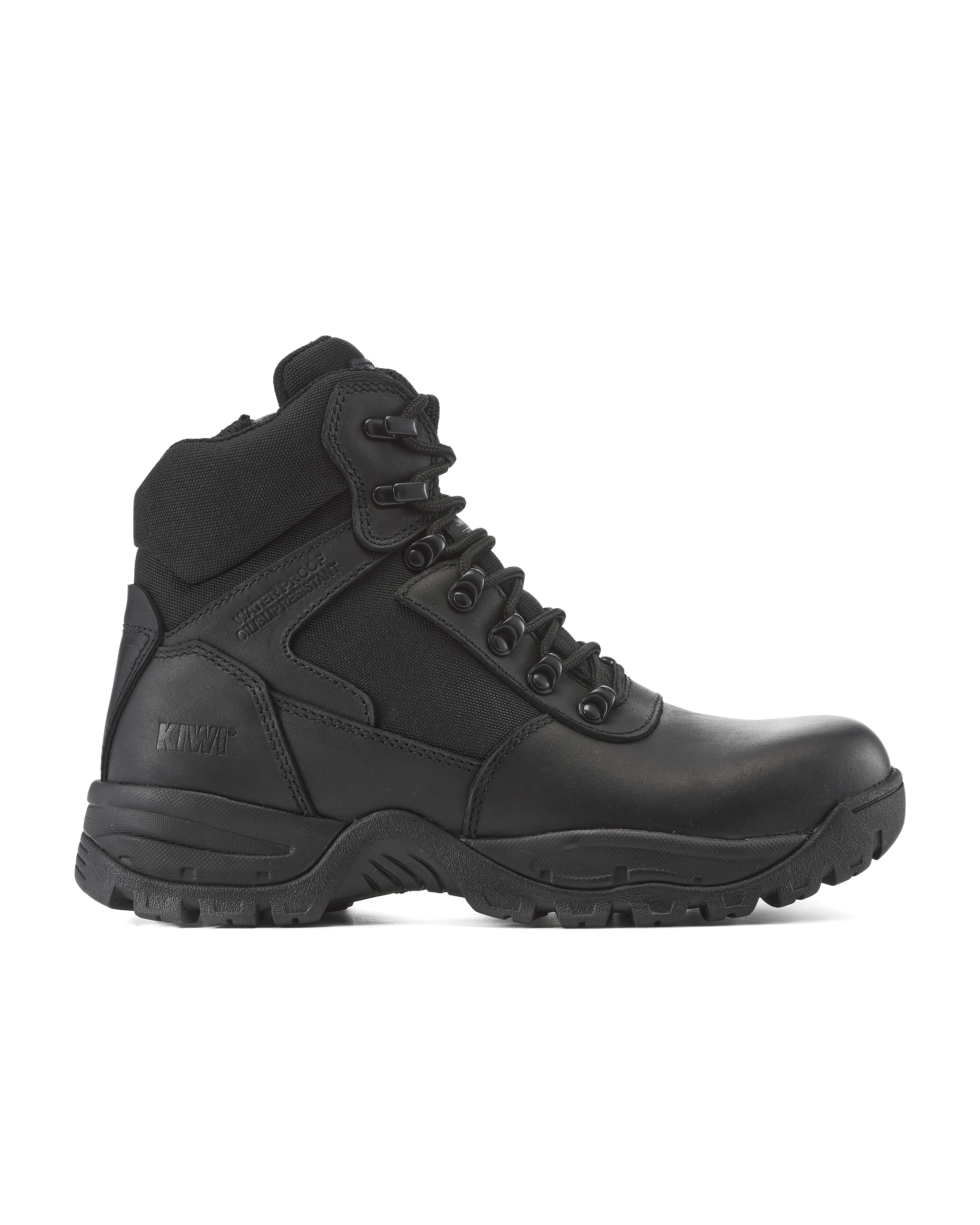 Kiwi Rugged 6" Waterproof Side-Zip Composite Toe Tactical Work Boot – Black - MEM Supply Co.