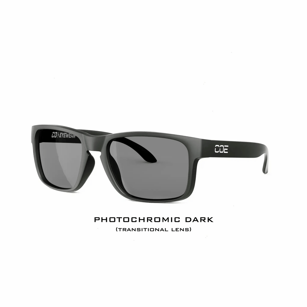 CO Eyewear Loki Z87 Photochromic Safety Glasses - Matte Black
