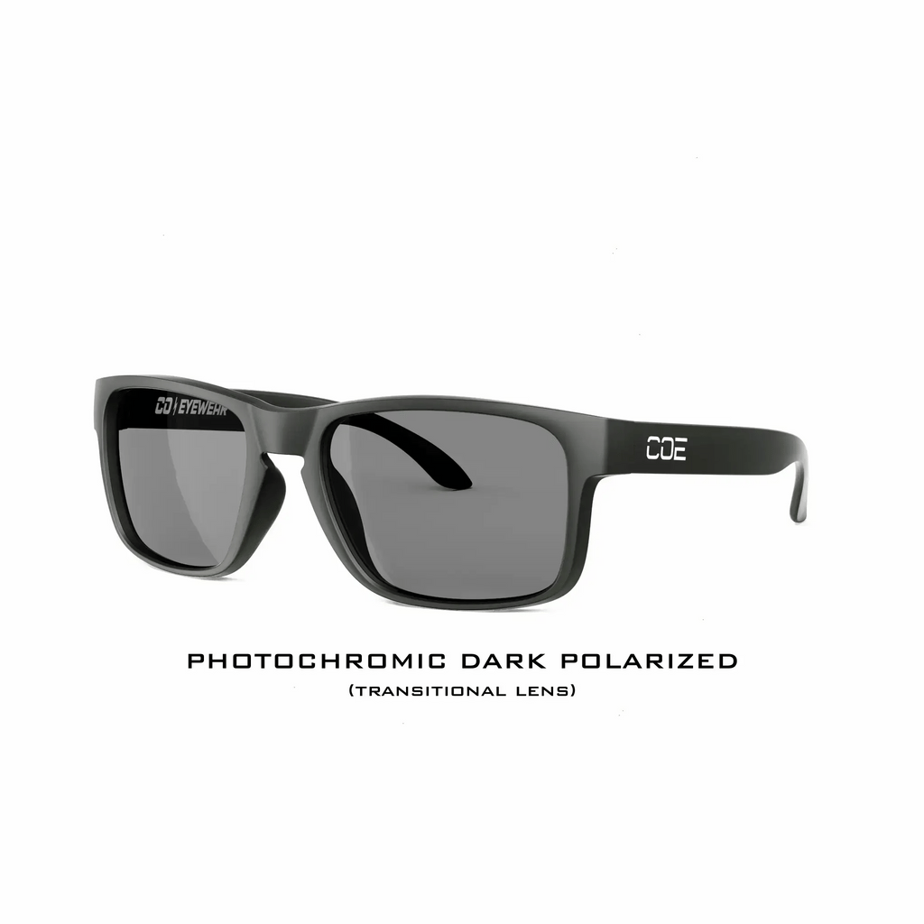 CO Eyewear Loki Z87 Photochromic Safety Glasses - Matte Black