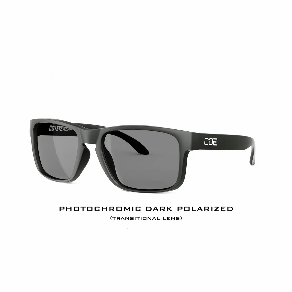 CO Eyewear Loki Z87 Photochromic Safety Glasses - Matte Black