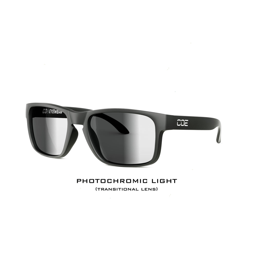 CO Eyewear Loki Z87 Photochromic Safety Glasses - Matte Black