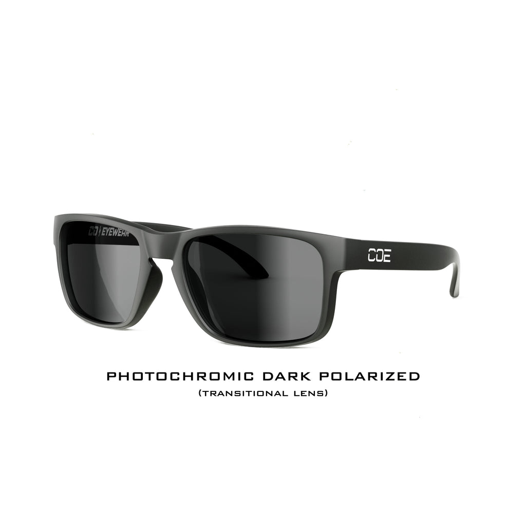 CO Eyewear Loki Z87 Photochromic Safety Glasses - Matte Black