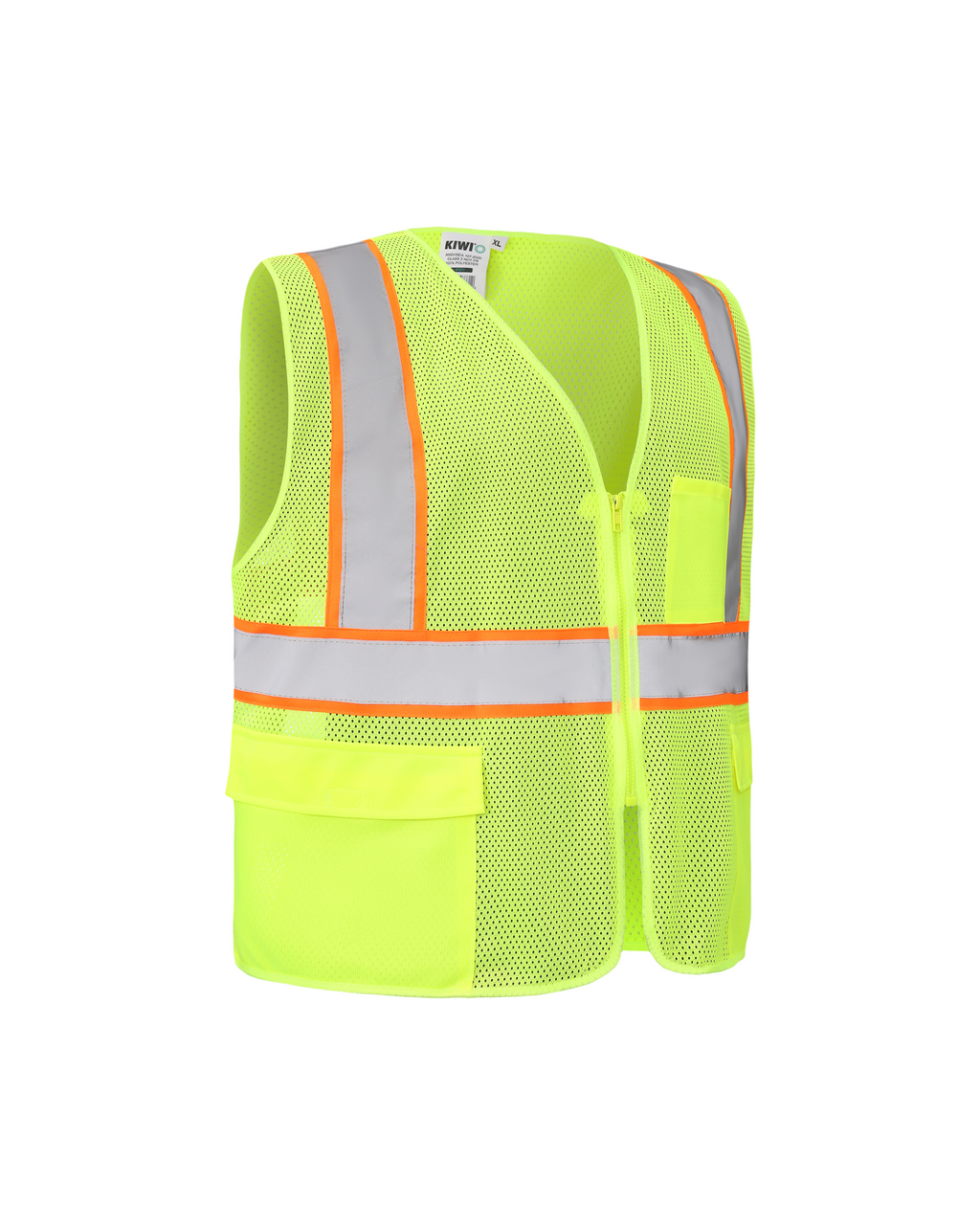 Kiwi Class 2 Contrast-Trim Hi-Vis Safety Vest