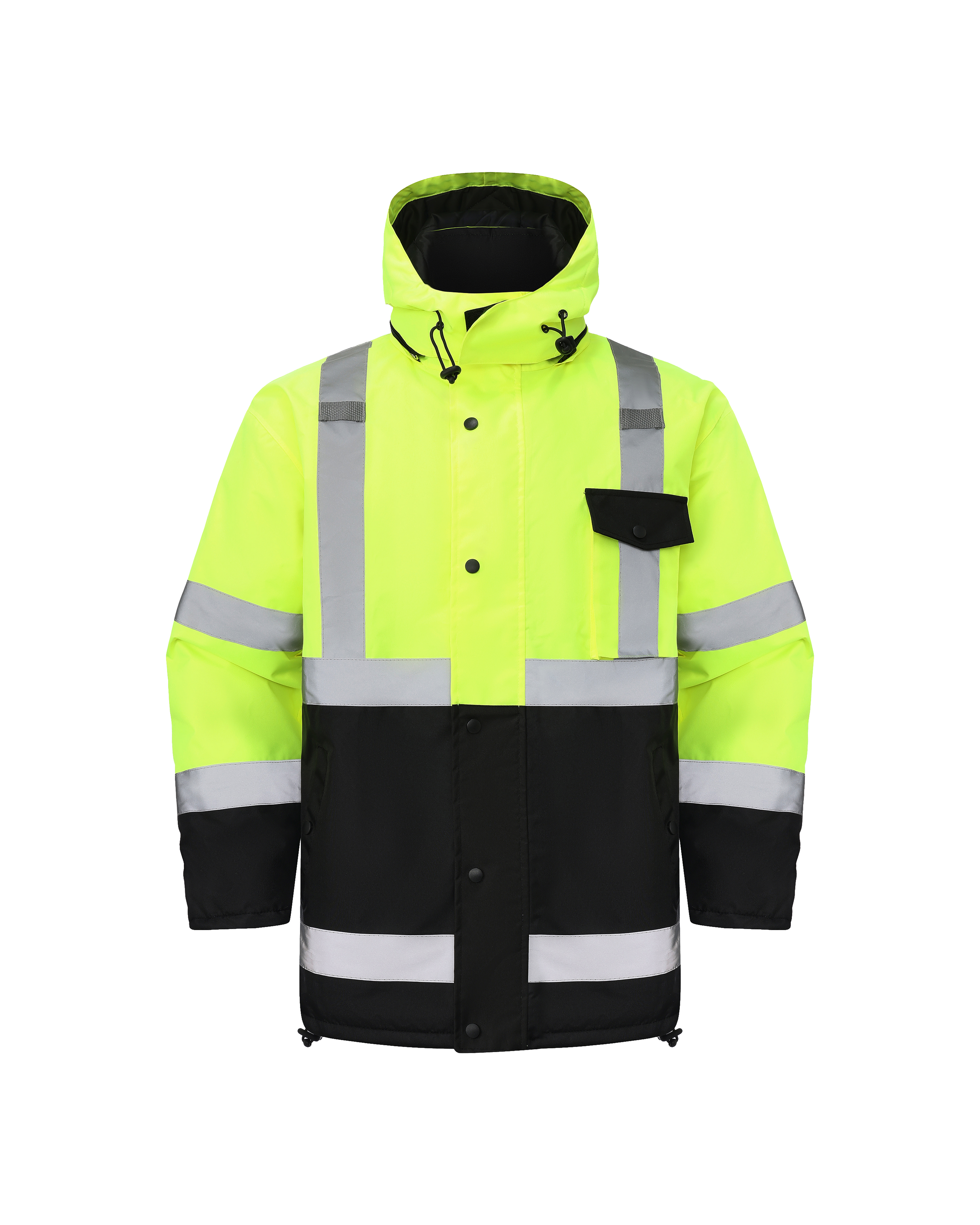 Kiwi Class 3 Quilt-Lined Water-Resistant Hi-Vis Safety Jacket – Neon