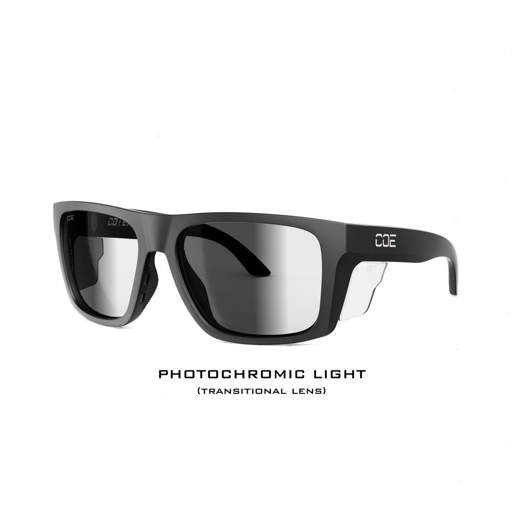 CO Eyewear Outrigger Z87+ Photochromic Safety Glasses - Matte Black