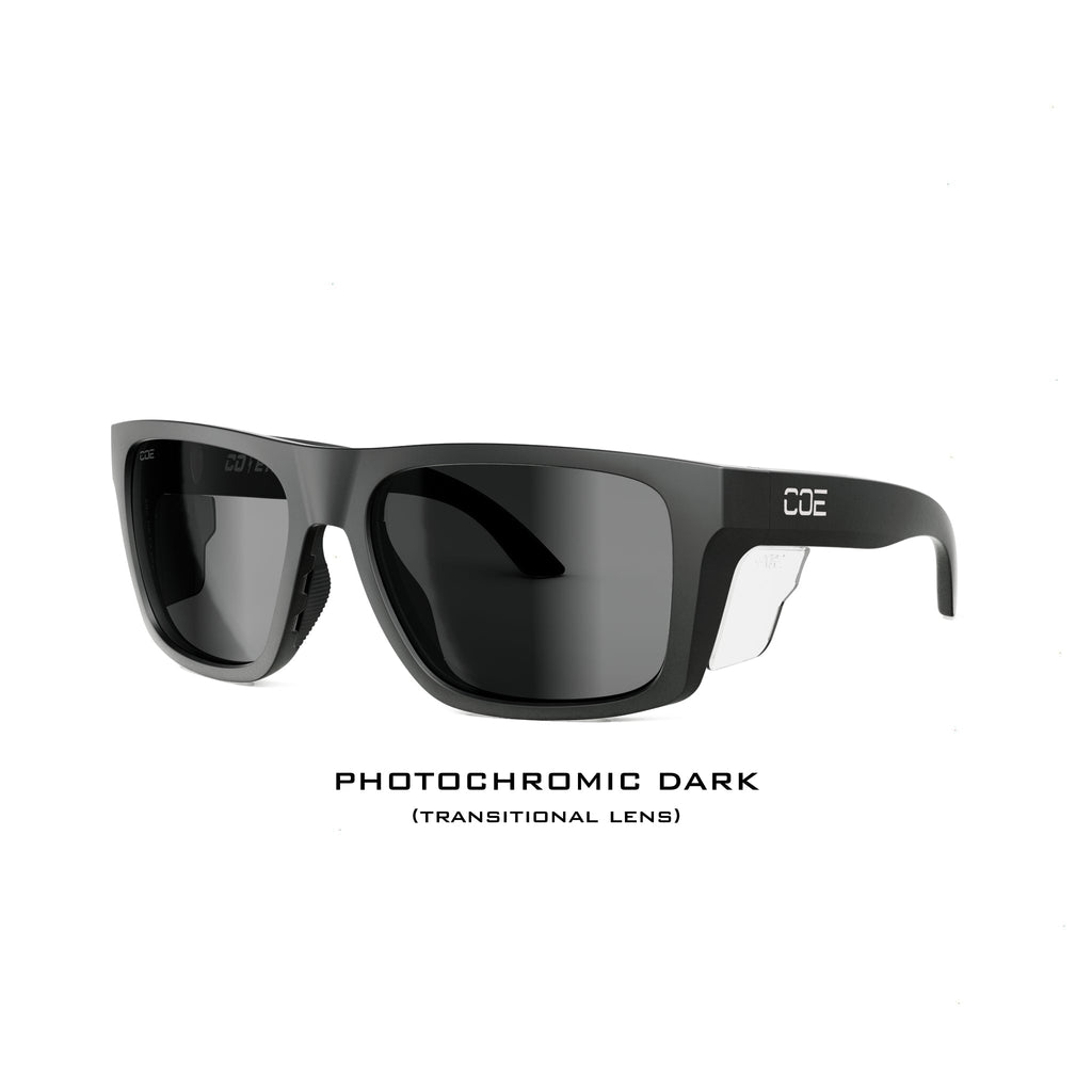 CO Eyewear Outrigger Z87+ Photochromic Safety Glasses - Matte Black