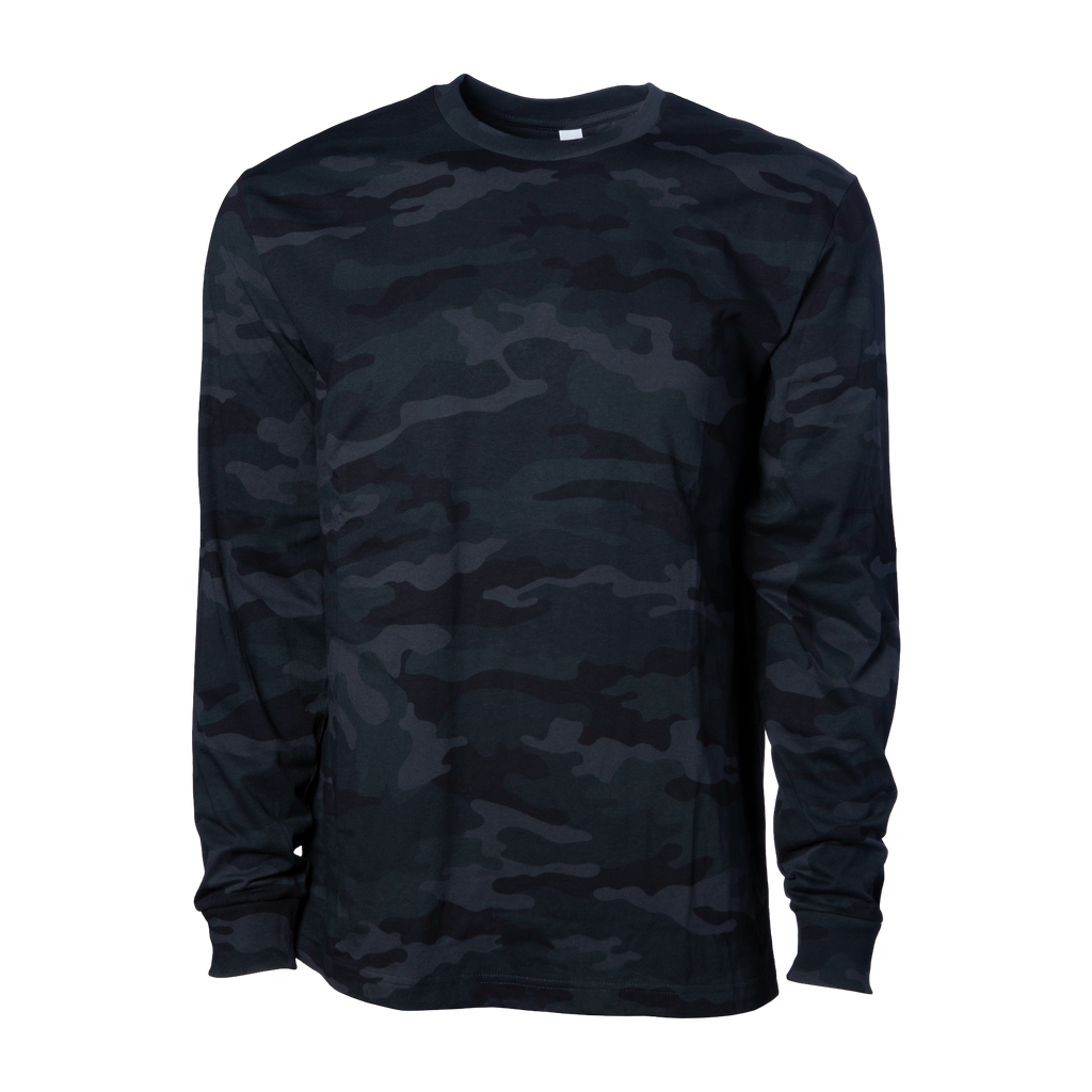 Independent Trading Co. Premium Black Camo Long-Sleeve T-Shirt