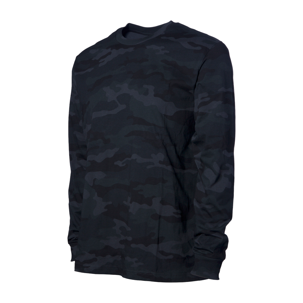 Independent Trading Co. Premium Black Camo Long-Sleeve T-Shirt