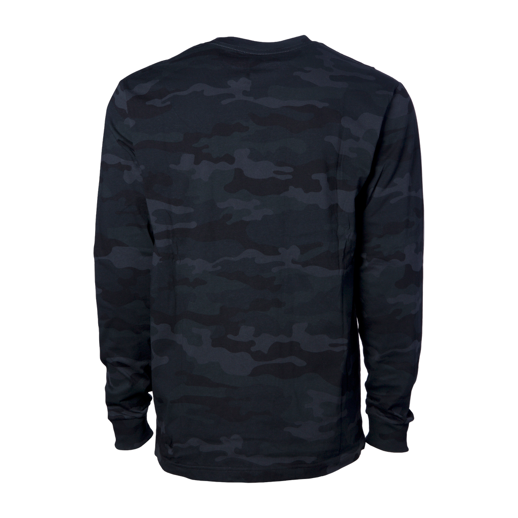 Independent Trading Co. Premium Black Camo Long-Sleeve T-Shirt