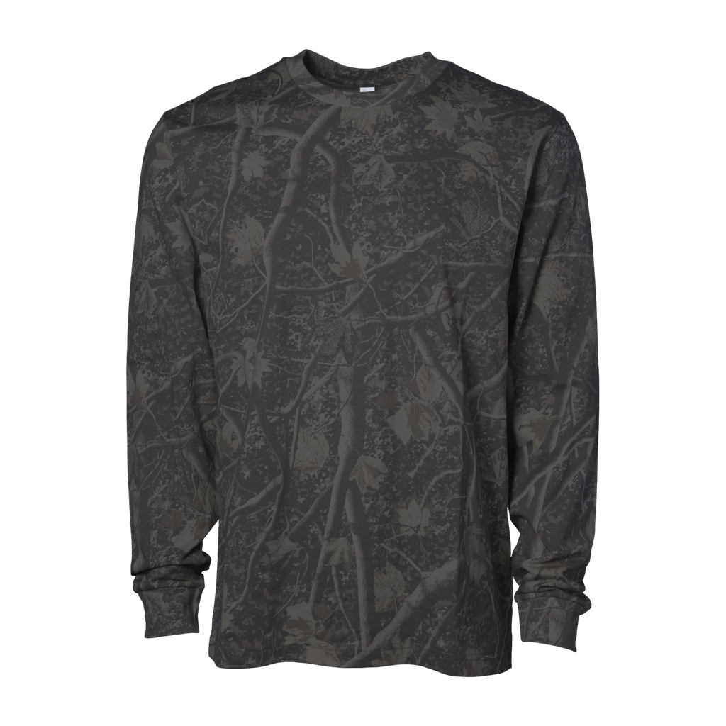 Independent Trading Co. Premium Darkwood Tree Camo Long-Sleeve T-Shirt
