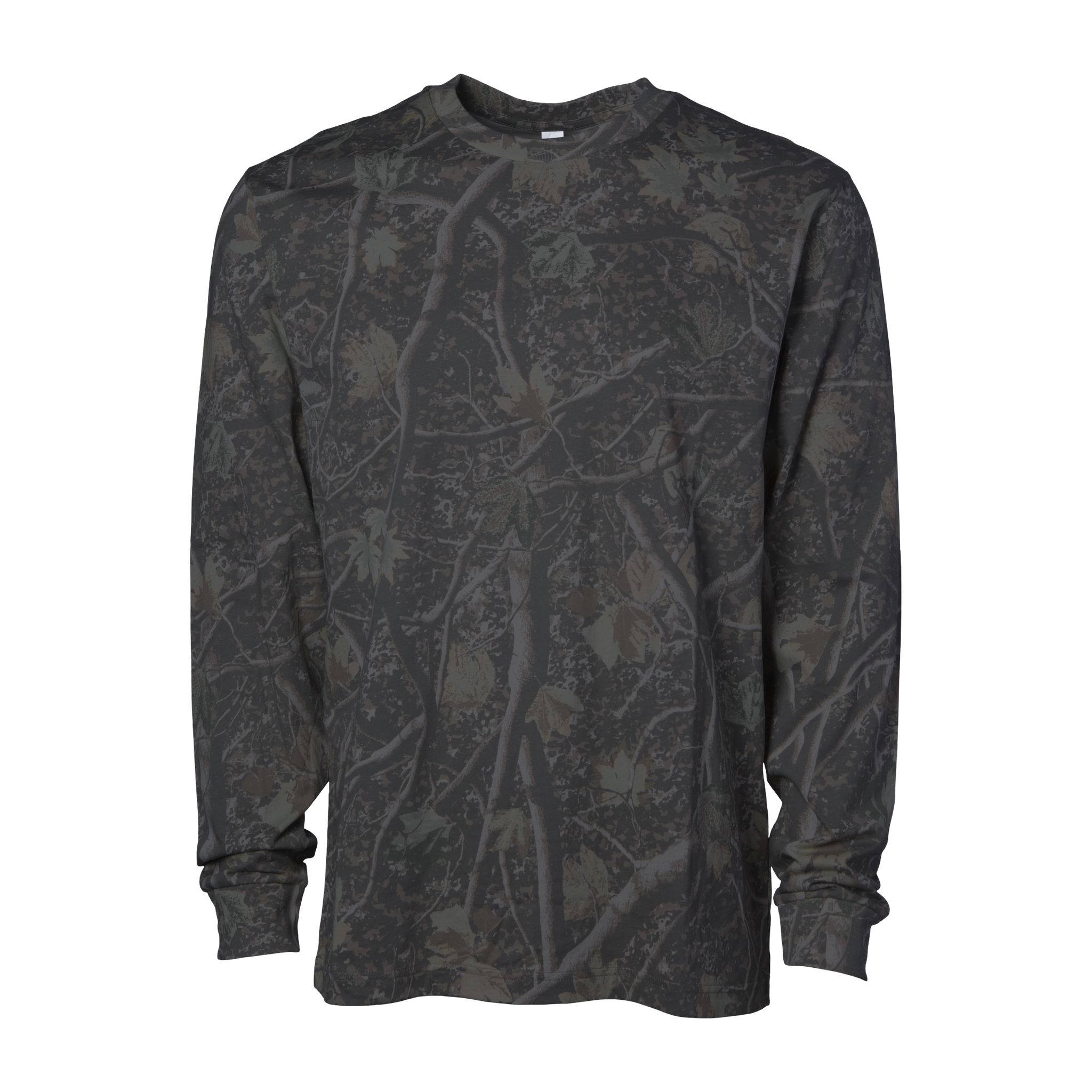 Independent Trading Co. Premium Darkwood Tree Camo Long-Sleeve T-Shirt