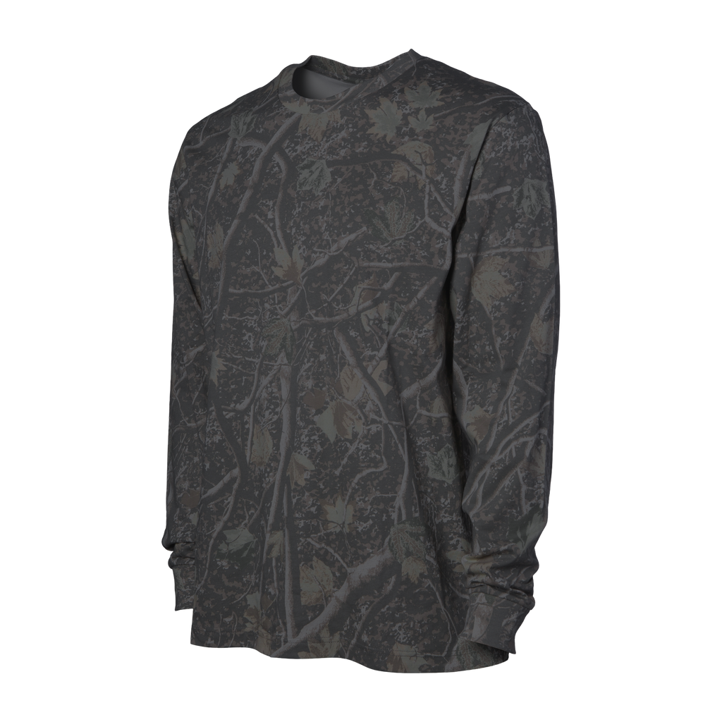 Independent Trading Co. Premium Darkwood Tree Camo Long-Sleeve T-Shirt