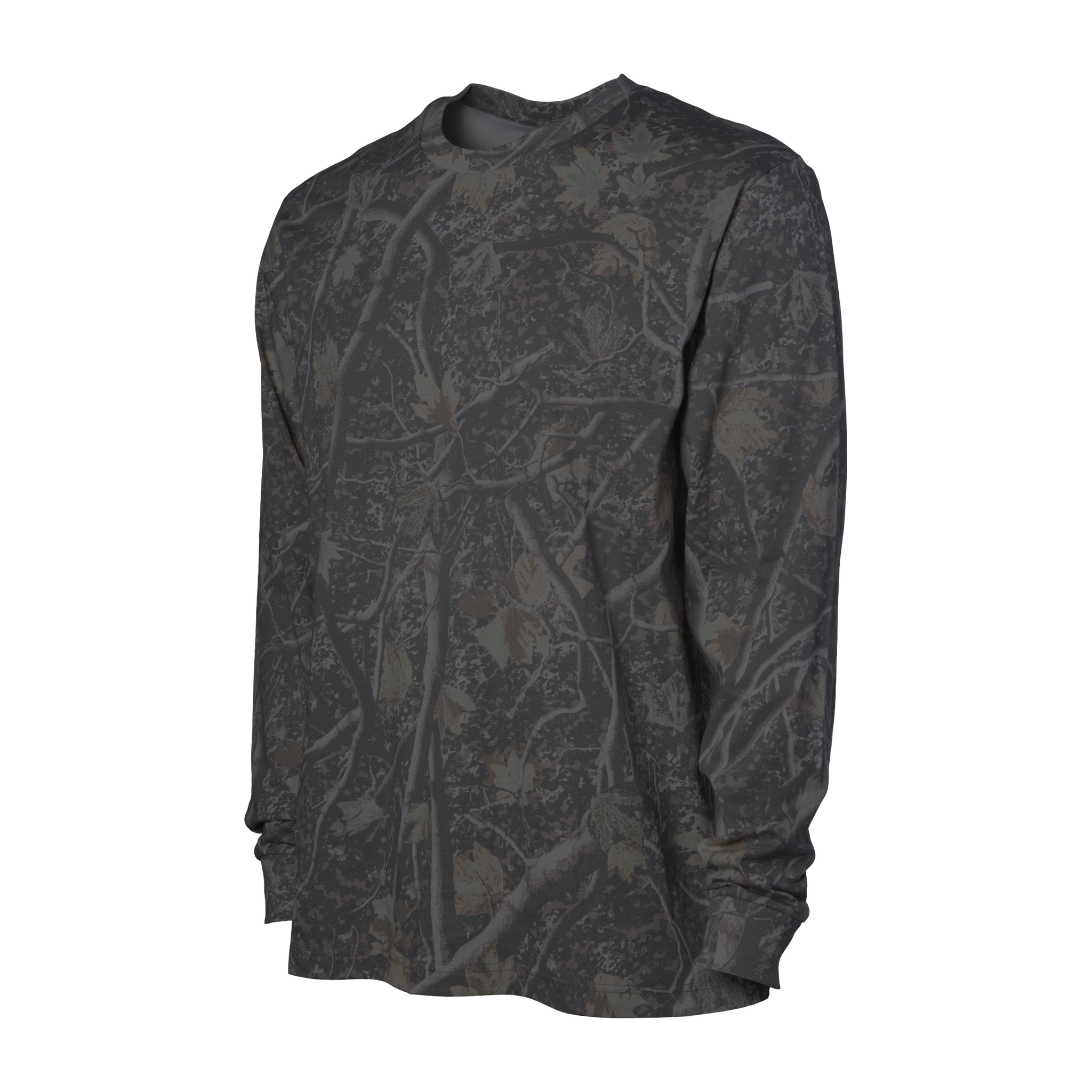 Independent Trading Co. Premium Darkwood Tree Camo Long-Sleeve T-Shirt