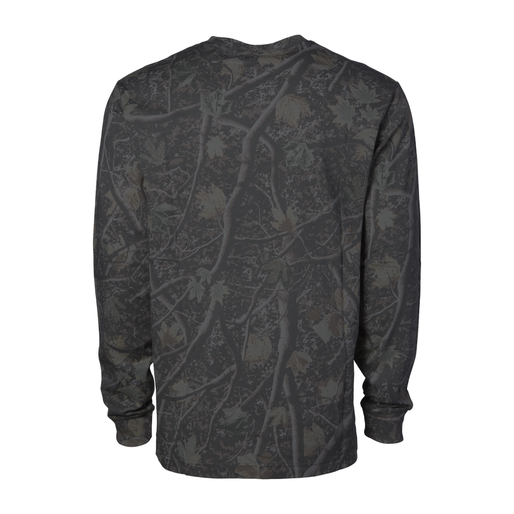 Independent Trading Co. Premium Darkwood Tree Camo Long-Sleeve T-Shirt