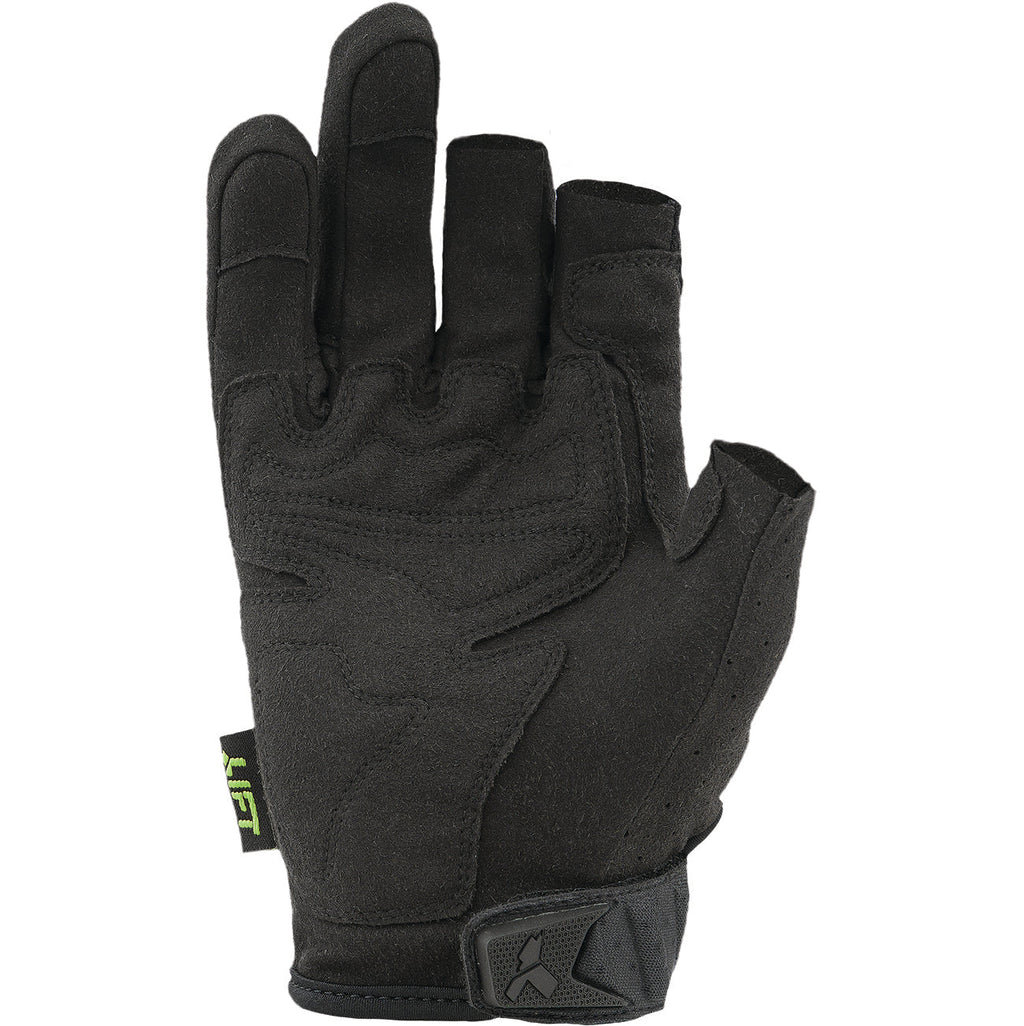 LIFT Safety FRAMED Semi-Fingerless Work Gloves – Black/Black
