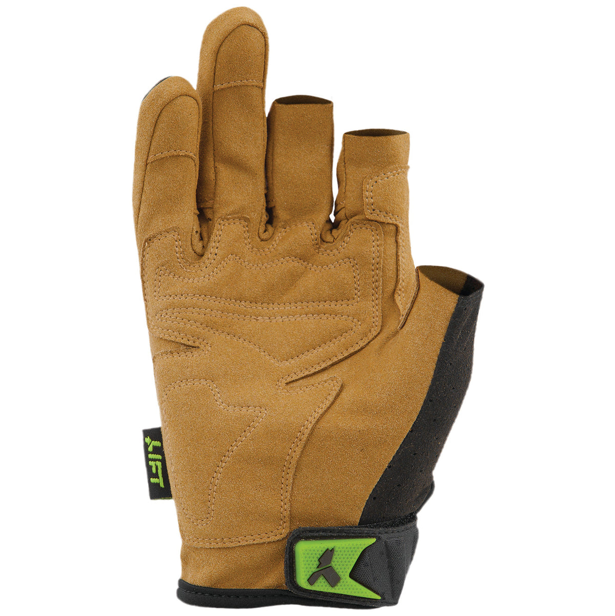 LIFT Safety FRAMED Semi-Fingerless Work Gloves – Brown/Black