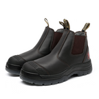 RockRooster Bakken 6" Pull-On Steel Toe Work Boot – Dark Brown – Wide Fit