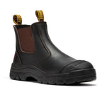 RockRooster Bakken 6" Pull-On Steel Toe Work Boot – Dark Brown – Wide Fit