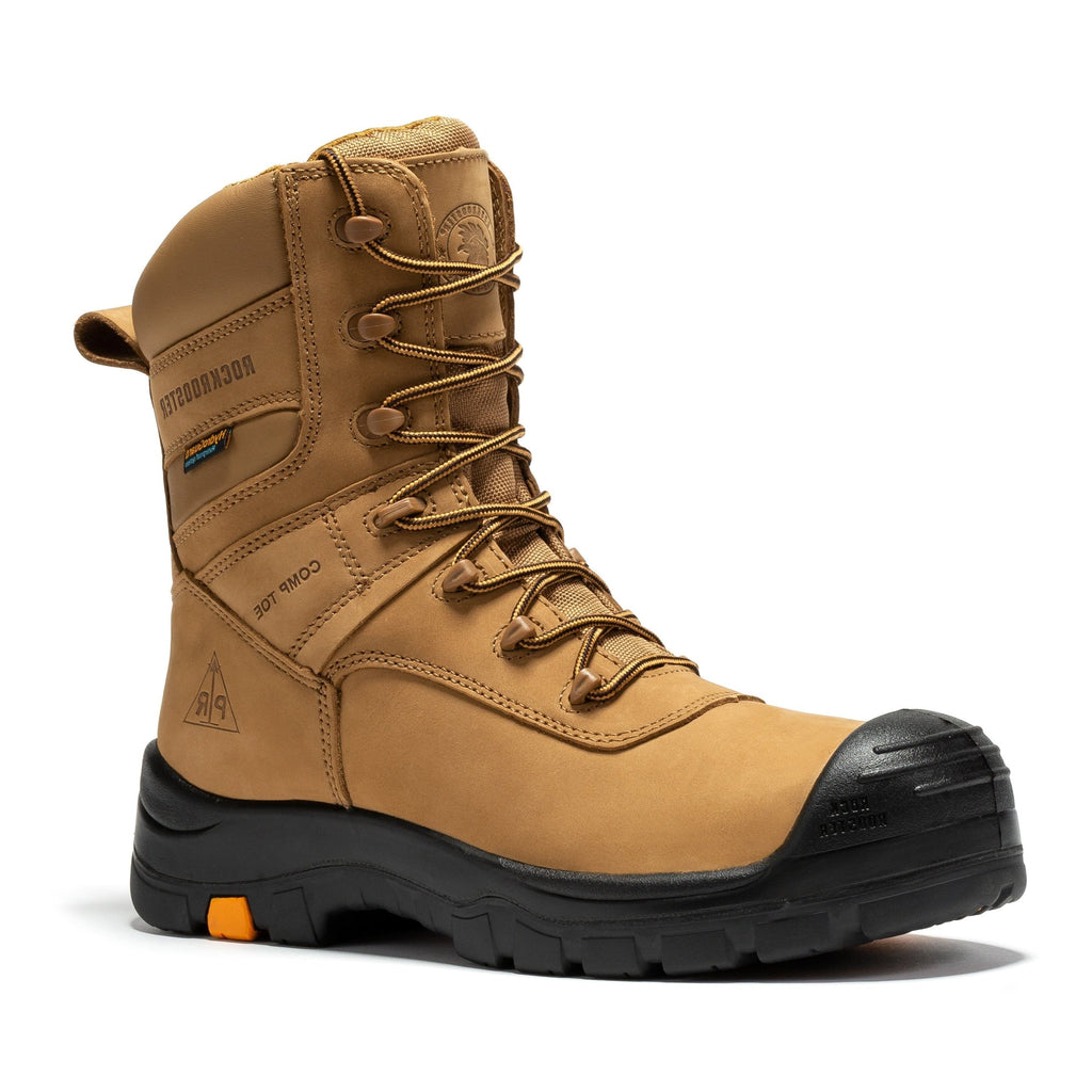 RockRooster Beaufort 8" Waterproof Composite Toe Work Boot – Brown – Wide Fit