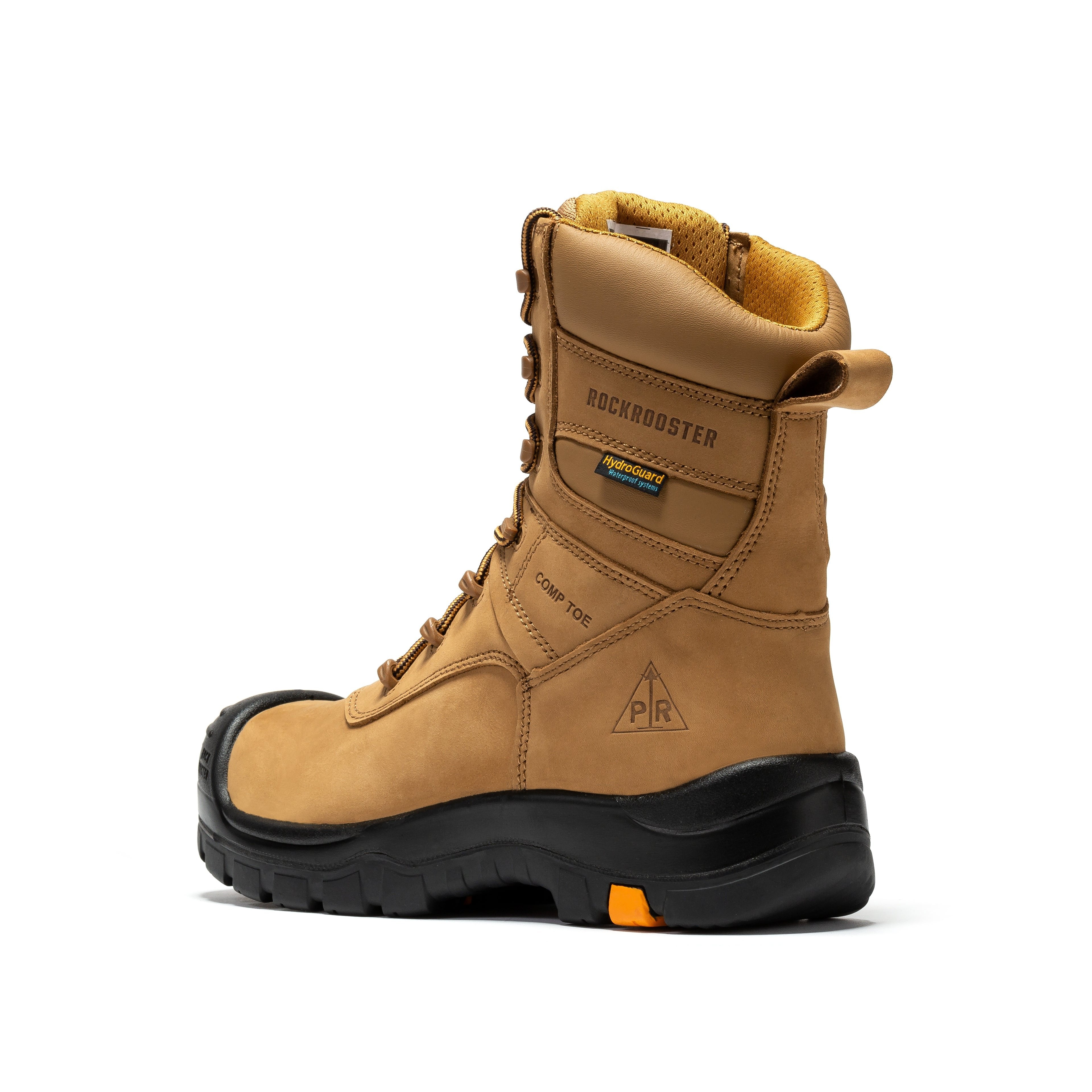 RockRooster Beaufort 8" Waterproof Composite Toe Work Boot – Brown – Wide Fit