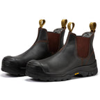 RockRooster Beaufort 6" Composite Toe Pull-On Work Boot – Dark Brown – Wide Fit