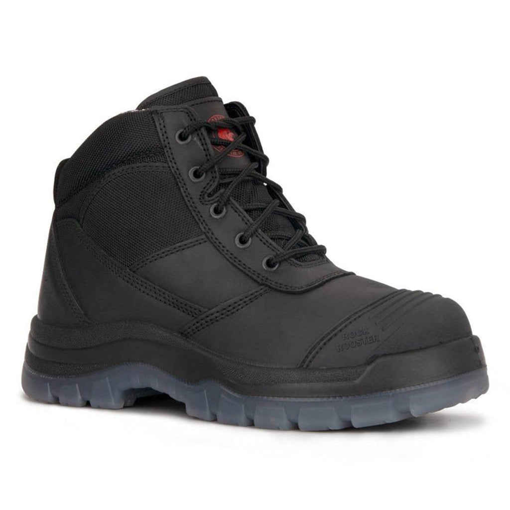 RockRooster Crisson 6" Side-Zip Steel Toe Work Boot – Black - MEM Supply Co.