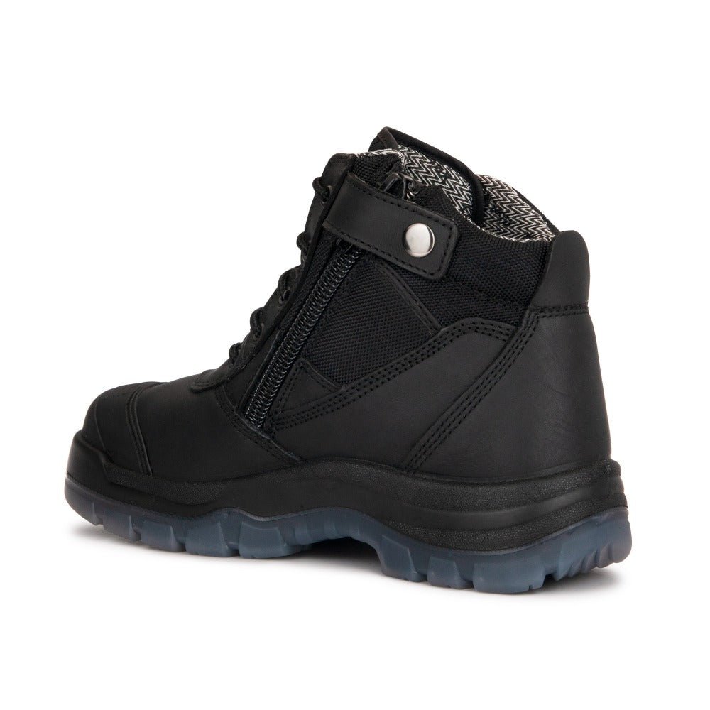 RockRooster Crisson 6" Side-Zip Steel Toe Work Boot – Black - MEM Supply Co.