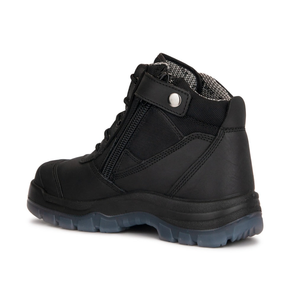 RockRooster Crisson 6" Side-Zip Steel Toe Work Boot – Black