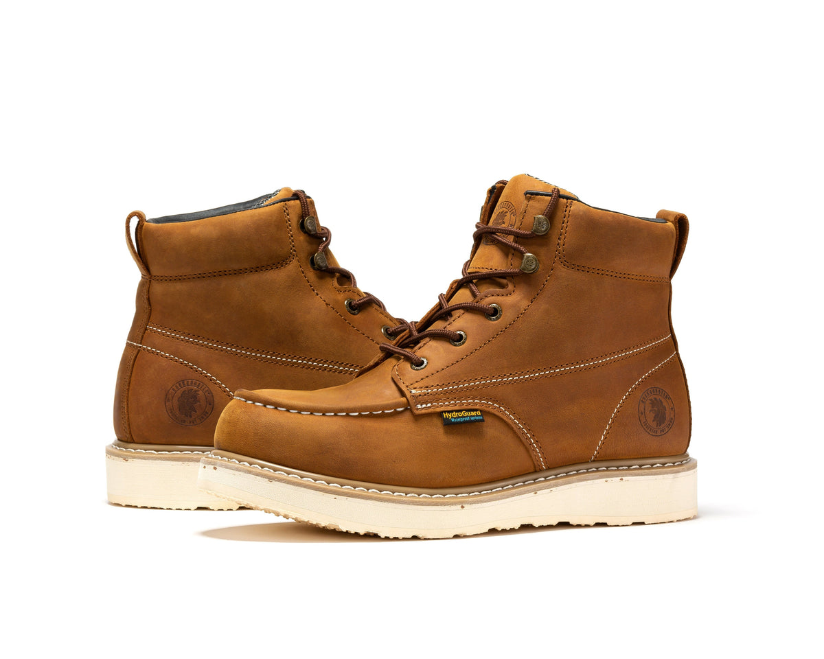 RockRooster Edgewood 6" Waterproof Steel Toe Wedge Work Boot – Brown - MEM Supply Co.