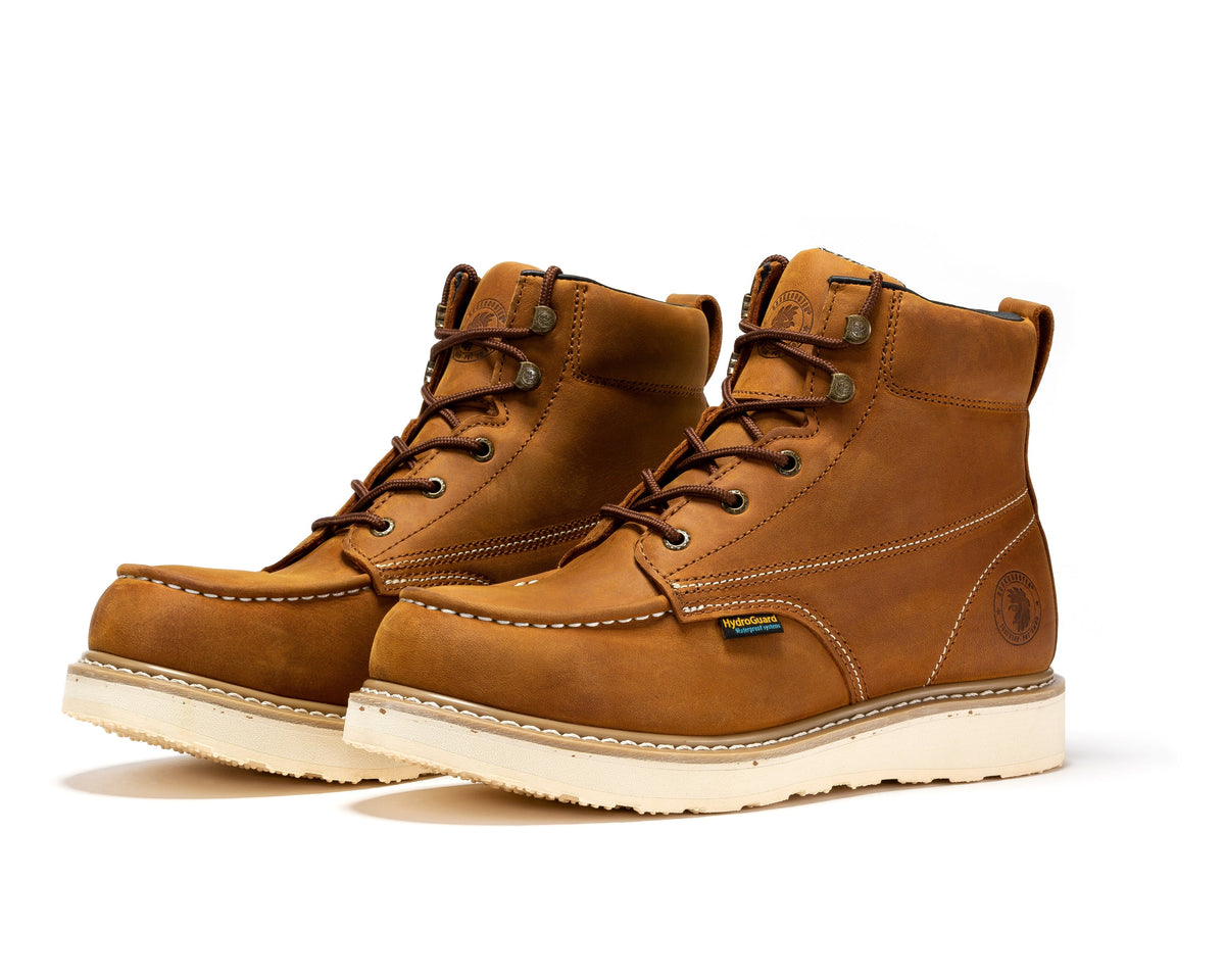 RockRooster Edgewood 6" Waterproof Steel Toe Wedge Work Boot – Brown - MEM Supply Co.