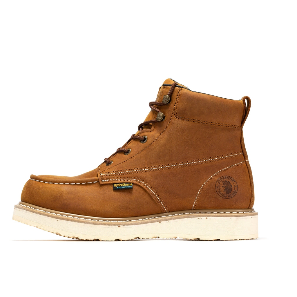 RockRooster Edgewood 6" Waterproof Steel Toe Wedge Work Boot – Brown - MEM Supply Co.