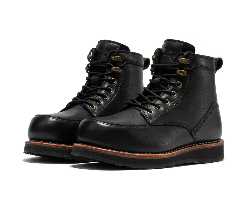 RockRooster Edgewood 6" Steel Toe Wedge Work Boot – Black