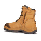 RockRooster Kimberly 7" Side-Zip Steel Toe Work Boot – Tan – Wide Fit