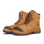 RockRooster Kimberly 7" Side-Zip Steel Toe Work Boot – Tan – Wide Fit