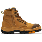 RockRooster Madison 6" Side-Zip Steel Toe Work Boot – Tan – Wide Fit