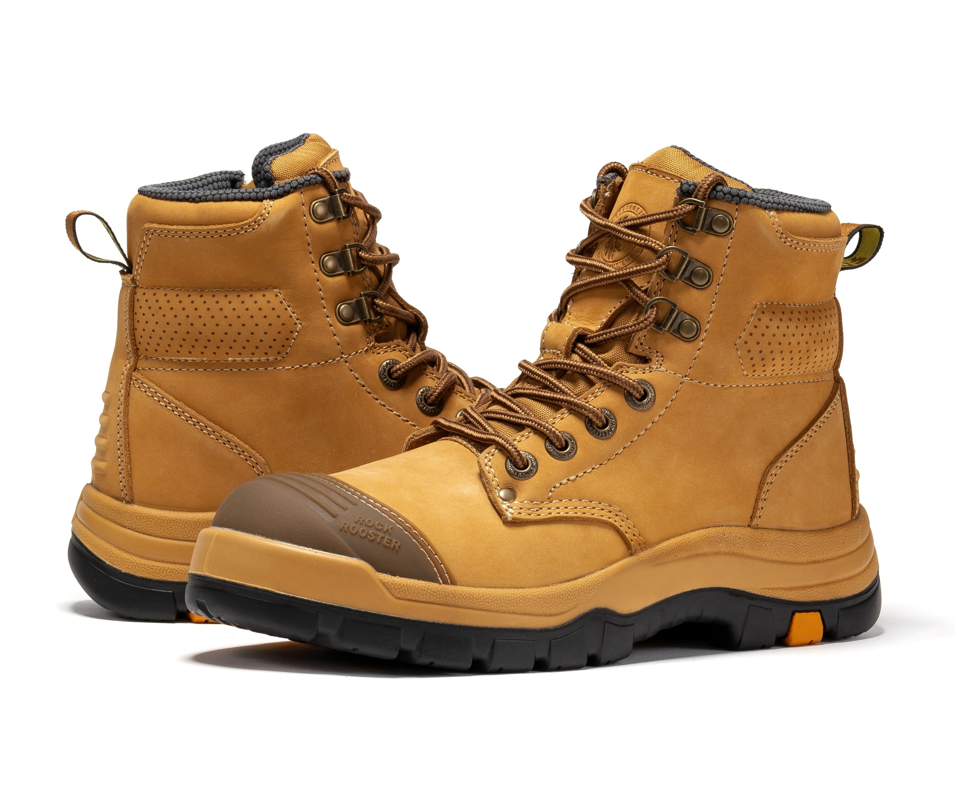 RockRooster Madison 6" Side-Zip Steel Toe Work Boot – Tan
