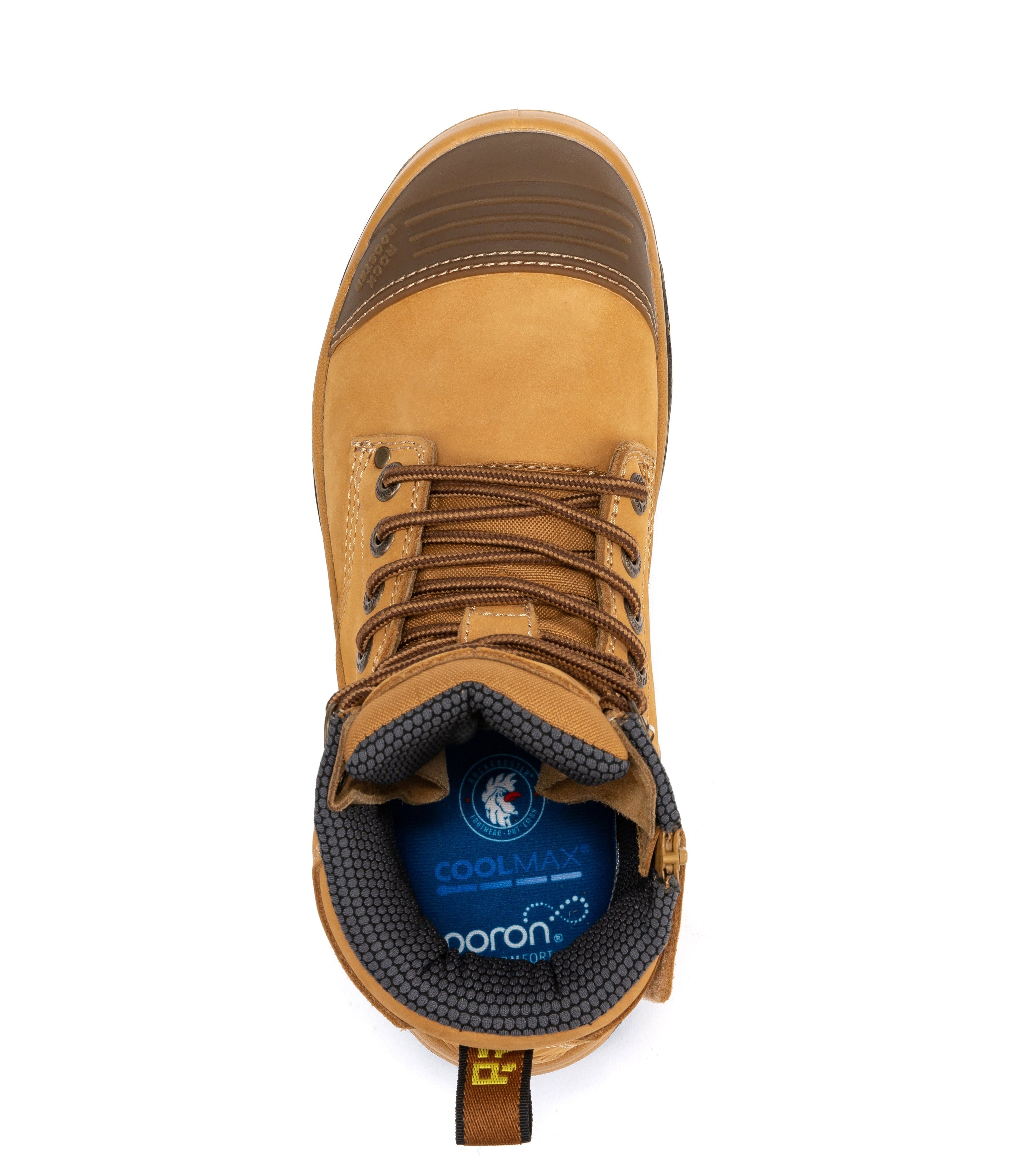 RockRooster Madison 6" Side-Zip Steel Toe Work Boot – Tan
