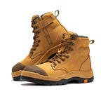 RockRooster Madison 6" Side-Zip Steel Toe Work Boot – Tan – Wide Fit
