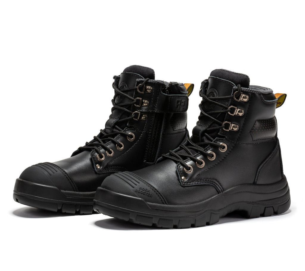RockRooster Madison 6" Side-Zip Steel Toe Work Boot – Tan