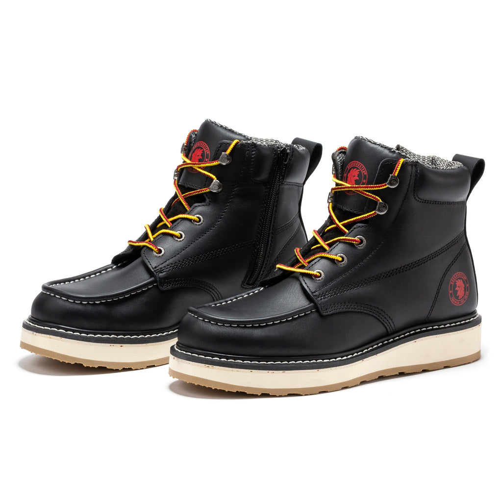 RockRooster Magnolia 6" Side-Zip Soft Toe Wedge Work Boot – Black